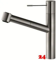 KWC Kchenarmatur Ono 10.151.033.700FL Einhebelmischer Edelstahl massiv mit Zugauslauf Bedienhebel aus Medizinstahl (121488)