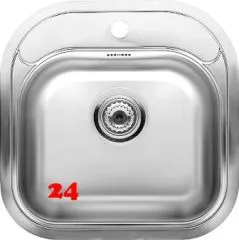 REGINOX Kchensple Boston R Einbausple Edelstahl mit Einbaurand Siebkorb als Stopfenventil