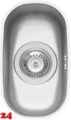 PYRAMIS Kchensple Iris (16,5x29) 1B Unterbausple / Edelstahlsple mit Siebkorb als Stopfenventil