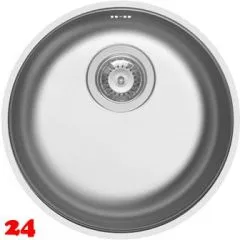 PYRAMIS Kchensple Iris (38,5x15) 1B Unterbausple / Rundbecken mit Siebkorb als Stopfenventil