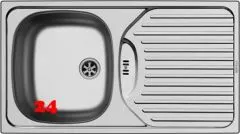 ✅ PYRAMIS Kchensple ET78 (78x43,5) 1B 1D Einbausple / Edelstahlsple mit Stopfenventil ohne Hahnlochbohrung