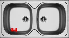 PYRAMIS Kchensple E78 (78x43,5) 2B Einbausple / Doppelsple Ablauf mit Gummistopfen ohne Hahnlochbohrung