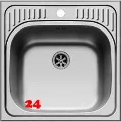 ✅ PYRAMIS Kchensple ET34 (48x48) 1B Einbausple / Edelstahlsple Ablauf mit Gummistopfen