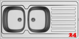 PYRAMIS Küchenspüle International Auflagespüle (120x60) 2B 1D Montage auf Unterschrank arbeitsplattentrennend