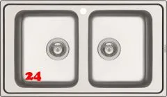 PYRAMIS Kchensple Alea (86x50) 2B Einbausple / Doppelsple Siebkorb als Stopfenventil