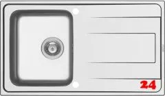 PYRAMIS Kchensple Alea (86x50) 1B 1D Einbausple / Edelstahlsple Siebkorb als Drehknopfventil