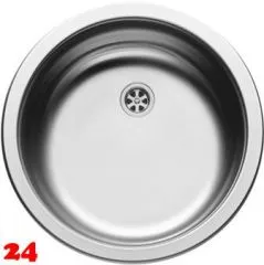 ✅ PYRAMIS Kchensple CR-Rundbecken (38,5x15) Einbausple / Edelstahlsple Ablauf mit Gummistopfen 1 1/2"
