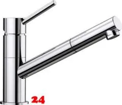 BLANCO Kchenarmatur Kano-S Chrom Einhebelmischer / Spltischarmatur mit Zugauslauf 120 schwenkbarer Auslauf