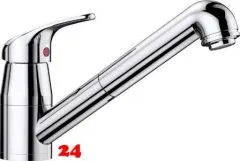 BLANCO Kchenarmatur Daras-S-F Chrom Einhebelmischer mit Zugauslauf 80 schwenkbarer Auslauf Vorfenstermontage