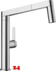 BLANCO Küchenarmatur Panera-S Edelstahl massiv Einhebelmischer / Spültischarmatur mit Zugauslauf mit Brausefunktion BLANCO Küchenarmatur Panera-S Edelstahl massiv Einhebelmischer / Spültischarmatur mit Zugauslauf mit Brausefunktion