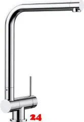 BLANCO Laressa-F Chrom Einhebelmischer mit Festauslauf 360 schwenkbarer Auslauf Vorfenstereinbau Hebel rechts