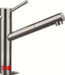 SCHOCK Küchenarmatur Altos EDM-SB Einhebelmischer Edelstahl massiv mit Zugauslauf 120° schwenkbarer Auslauf SCHOCK Küchenarmatur Altos EDM-SB Einhebelmischer Edelstahl massiv mit Zugauslauf 120° schwenkbarer Auslauf