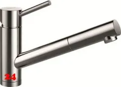SCHOCK Küchenarmatur Altos-S EDM Einhebelmischer Edelstahl massiv mit Zugauslauf 120° schwenkbarer Auslauf SCHOCK Küchenarmatur Altos-S EDM Einhebelmischer Edelstahl massiv mit Zugauslauf 120° schwenkbarer Auslauf