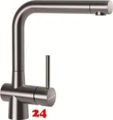 SCHOCK Kchenarmatur Laios EDM Einhebelmischer Edelstahl massiv mit Festauslauf 360 schwenkbarer Auslauf