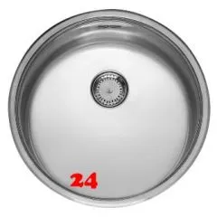 REGINOX Kchensple L18 390 Comfort OKG Einbausple Edelstahl mit Flachrand Rundbecken 3 in 1 mit Siebkorb als Stopfenventil