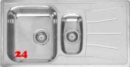 REGINOX Küchenspüle Diplomat 1.5 ECO KGOKG Einbauspüle Edelstahl mit Einbaurand Siebkorb als Stopfenventil