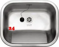 REGINOX Ottawa OSP Wandmontage Einbaubecken Edelstahl mit Einbaurand Ablauf mit Gummistopfen und Kette