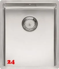 REGINOX Kchensple New York 34x40 (L) Comfort Einbausple Edelstahl 3 in 1 mit Flachrand Siebkorb als Stopfenventil