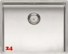 REGINOX Kchensple New York 50x40 (L) Comfort Einbausple Edelstahl 3 in 1 mit Flachrand Siebkorb als Stopfenventil