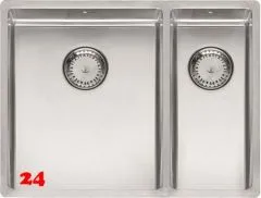 REGINOX Kchensple New York 34x40/18x40 (L) Comfort Becken links Einbausple 3 in 1 mit Flachrand Siebkorb als Stopfenventil