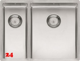 {LAGER} REGINOX Küchenspüle New York 18x40/34x40 (L) Comfort Becken rechts Einbauspüle 3 in 1 mit Flachrand Siebkorb als Stopfenventil