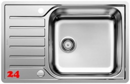 BLANCO Küchenspüle Lantos 6 S-IF Compact Einbauspüle / Edelstahlspüle Flachrand Siebkorb als Drehknopfventil