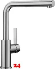 BLANCO Kchenarmatur Lanora Edelstahl massiv Einhebelmischer / Spltischarmatur mit Festauslauf 360 schwenkbarer Auslauf