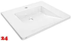 KWC PROFESSIONAL EXOS Einzelwaschtisch ANMW0010N Waschtisch MIRANIT fr Wandmontage unterfahrbar mit  35mm Armaturenbohrung