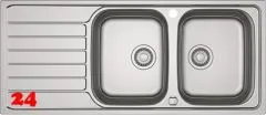 FRANKE Kchensple Spark SKX 621 Einbausple / Doppelsple mit Einbaurand Siebkorb als Drehknopfventil