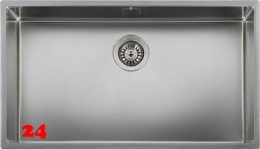 REGINOX Küchenspüle New York 72x40 (L) OKG Einbauspüle Edelstahl 3 in 1 mit Flachrand Siebkorb als Stopfenventil