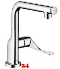 AXOR Kchenarmatur Citterio Select Chrom Einhebelmischer 230 mit Festauslauf und Select-Knopf Schwenkbereich einstellbar (39860000)