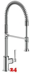AXOR Kchenarmatur Montreux Semi Pro Chrom Einhebelmischer 210 mit Pendelbrause als 2-Strahlbrause 360 schwenkbarer Auslauf (16582000)