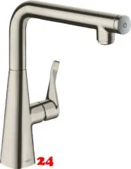 HANSGROHE Kchenarmatur Metris Select M71 Edelstahl Finish Einhebelmischer 260 mit Festauslauf, 1jet (14847800)