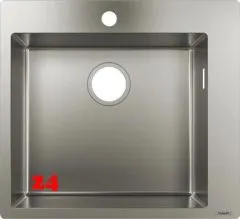 HANSGROHE Kchensple S711-F450 Einbausple 450 Edelstahlsple Flachrand Siebkorb als Stopfenventil