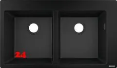 HANSGROHE Küchenspüle S51 S510-F770 SilicaTec Granitspüle 370/370 Einbauspüle in 3 Farben mit Siebkorb als Stopfen- oder Drehknopfventil HANSGROHE Küchenspüle S51 S510-F770 SilicaTec Granitspüle 370/370 Einbauspüle in 3 Farben mit Siebkorb als Stopfen- oder Drehknopfventil