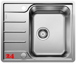 BLANCO Küchenspüle Lemis 45 S-IF Mini Edelstahlspüle / Einbauspüle Flachrand mit Siebkorb als Drehknopfventil