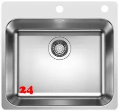 BLANCO Kchensple Supra 500-IF/A Edelstahlsple / Einbausple Flachrand mit Hahnlochbank Siebkorb als Zugknopfventil