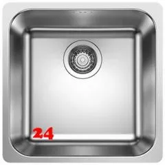 BLANCO Kchensple Supra 400-IF Edelstahlsple / Einbausple Flachrand Siebkorb als Stopfenventil Handbettigung