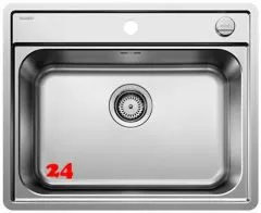 BLANCO Kchensple Lemis 6-IF Edelstahlsple / Einbausple Flachrand und Hahnlochbank mit Drehknopfventil