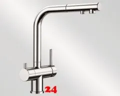 BLANCO Fontas-S II Filter Chrom 3-in-1-Armatur Gefiltertes Wasser - Kaltes, warmes und gefiltertes Wasser Schlauchbrause