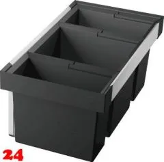 BLANCO Abfalltrennsystem Flexon II 80/3 Abfallsystem zum Einbau in Schubksten ab 80cm Unterschrank