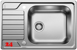 BLANCO Küchenspüle Dinas XL 6-S Compact Einbauspüle / Edelstahlspüle Siebkorb als Drehknopfventil