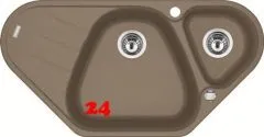 FRANKE Kchensple Antea AZG 661-E Fragranit+ Ecksple / Granitsple mit Siebkorb als Drehknopfventil
