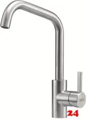 FRANKE Kchenarmatur Kubus Einhebelmischer Edelstahl massiv mit Festauslauf und Laminar Perlator 180 schwenkbarer Auslauf