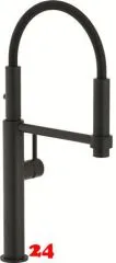 FRANKE Kchenarmatur Pescara Semi Pro L 360 Einhebelmischer Schwarz matt mit Federbrause 2x 360 schwenkbarer Auslauf