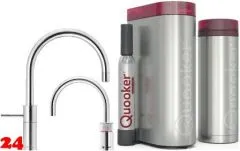 QUOOKER Nordic Round Twintaps Edelstahl VAQ PRO3 mit CUBE 2 als Set (PRO3NSMRSSTTTCUBE) QUOOKER Nordic Round Twintaps Edelstahl VAQ PRO3 mit CUBE 2 als Set (PRO3NSMRSSTTTCUBE)