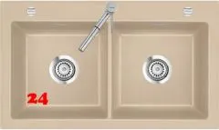 Systemceram KeraDomo MERA TWIN-BASIC Keramikspüle / Einbauspüle in Standardfarben für die Küche Systemceram KeraDomo MERA TWIN-BASIC Keramikspüle / Einbauspüle in Standardfarben für die Küche