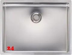 REGINOX Kchensple New Jersey 50x37 (L) Comfort Einbausple Edelstahl 3 in 1 mit Flachrand Siebkorb als Stopfenventil