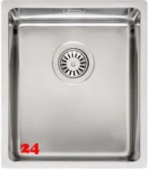 REGINOX Kchensple Houston 34x40 Einbausple Edelstahl 3 in 1 mit Flachrand Siebkorb als Stopfenventil