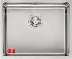 REGINOX Kchensple Houston 50x40 Einbausple Edelstahl 3 in 1 mit Flachrand Siebkorb als Stopfenventil